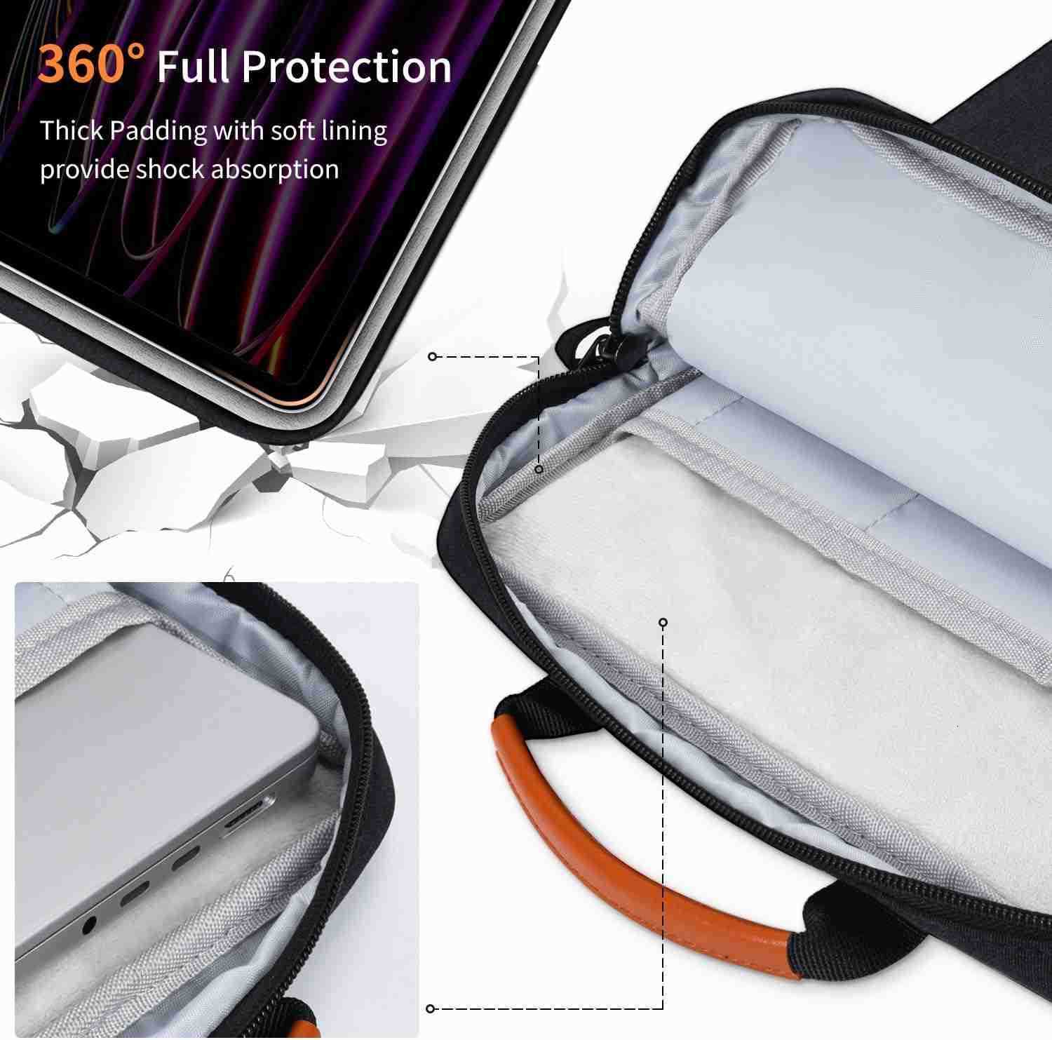 Inch Laptop Shoulder Bag Carrying Case for Macbook Air 13 M4 M3 M2 A3420 A3113 MacBook Pro 14 M4 M3 M2 M1 13 iPad Pro M4 iPad Air M3 M2 2025 Vertical 