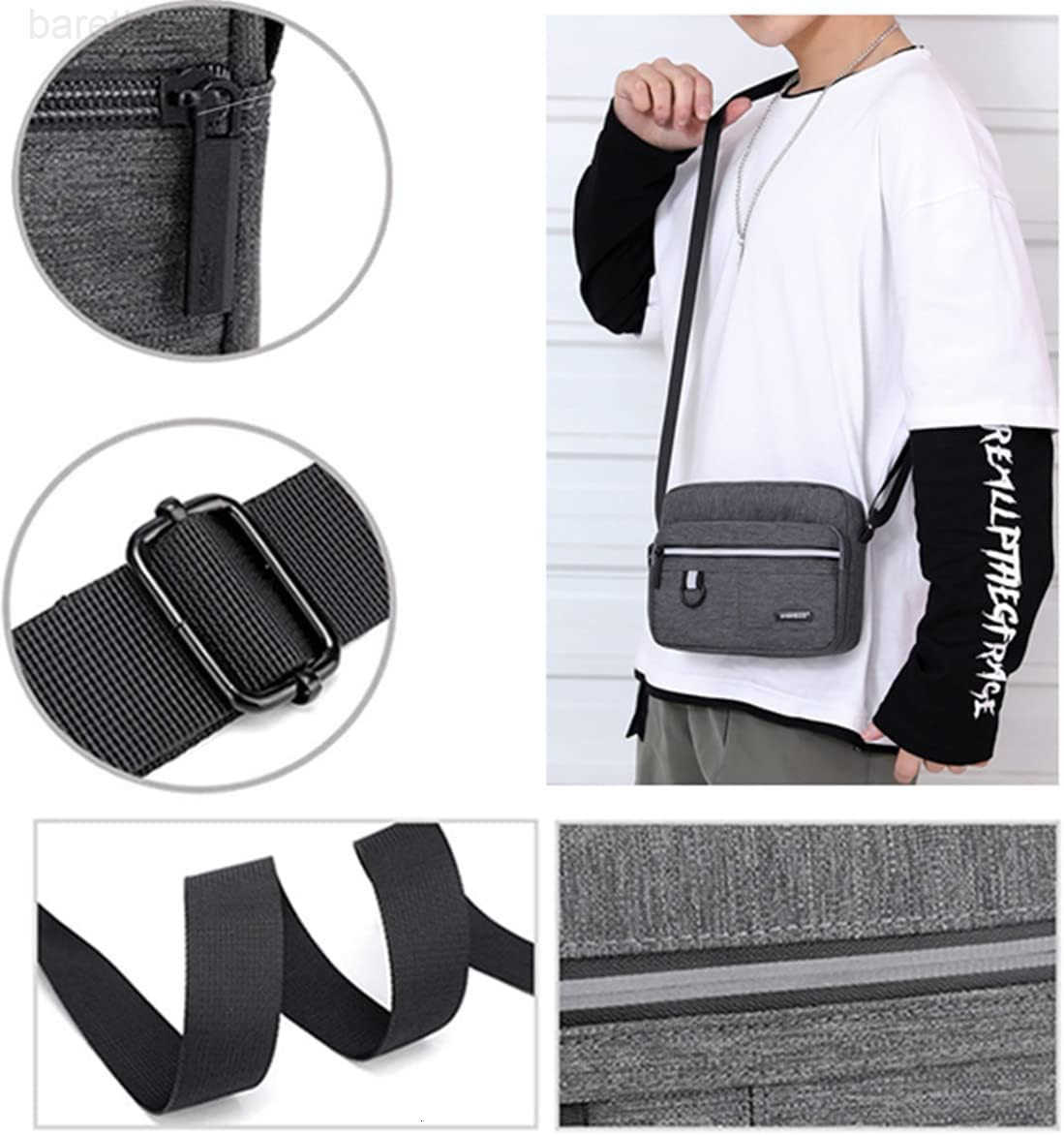 Canvas Crossbody Bag for MenSmall Shoulder Bag Mini Messenger Bag for Cell Phone Portable mobile phone coin bag Z250909