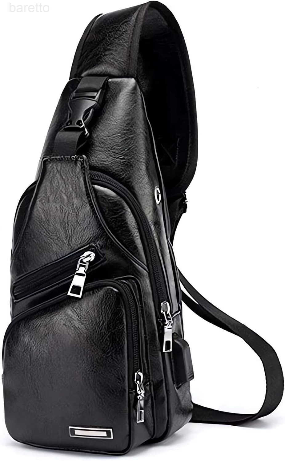 Rop Mens Sling Bag Small Chest Crossbody Shoulder Bag with USB Charging Port Z250909