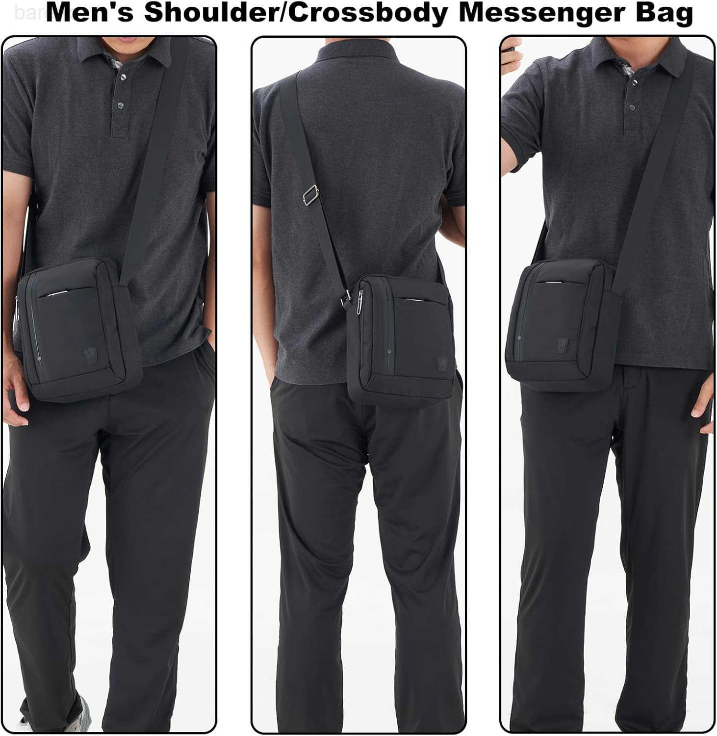 Mens Crossbody Messenger Bag Compact Small Shoulder Crossbody Bag iPad Mini WaterResistant Lightweight Satchel Side Bags for Men Women Work Travel Z25