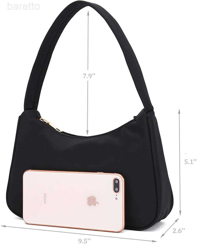 Small Nylon Shoulder Bags for Women Elegant Feminine Mini Handbags with Zipper Closure Z250909