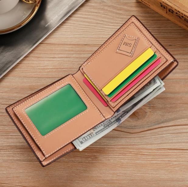 Mens wallet high-quality PU leather wallet bank credit card case ID holder mens coin wallet pocket 240907