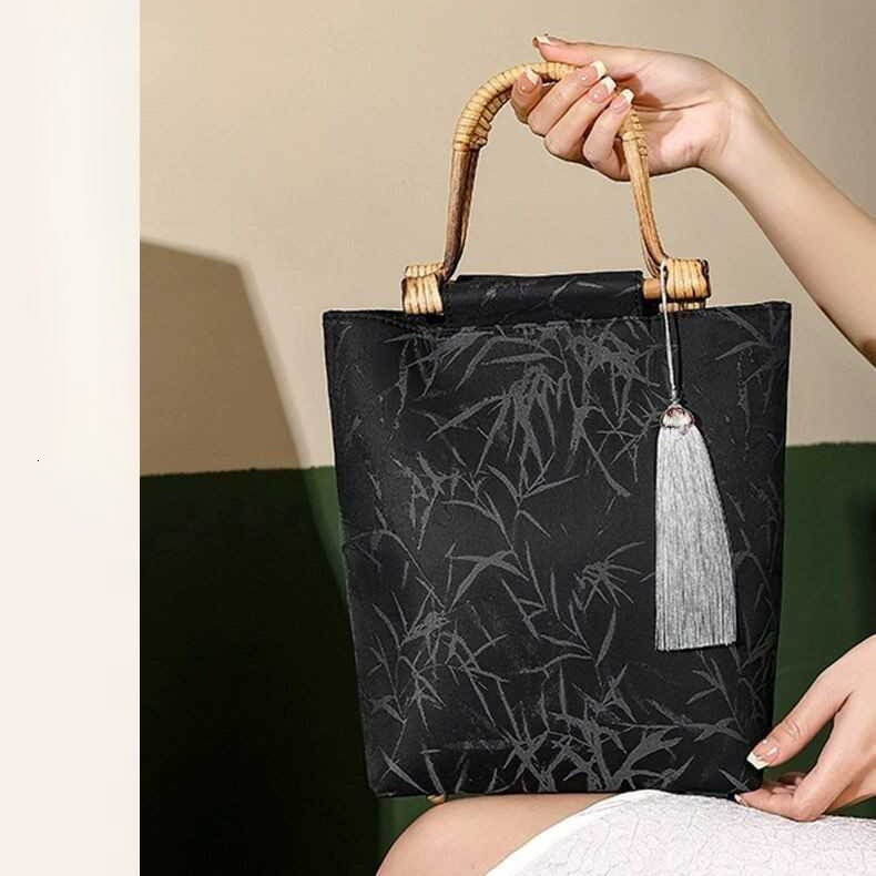 New Retro Chinese Bamboo Handbag Luxury Bag Cheongsam Bag Large Capacity leisure Shoulder Bag Designer Bag Multi functional Crossbody Bag