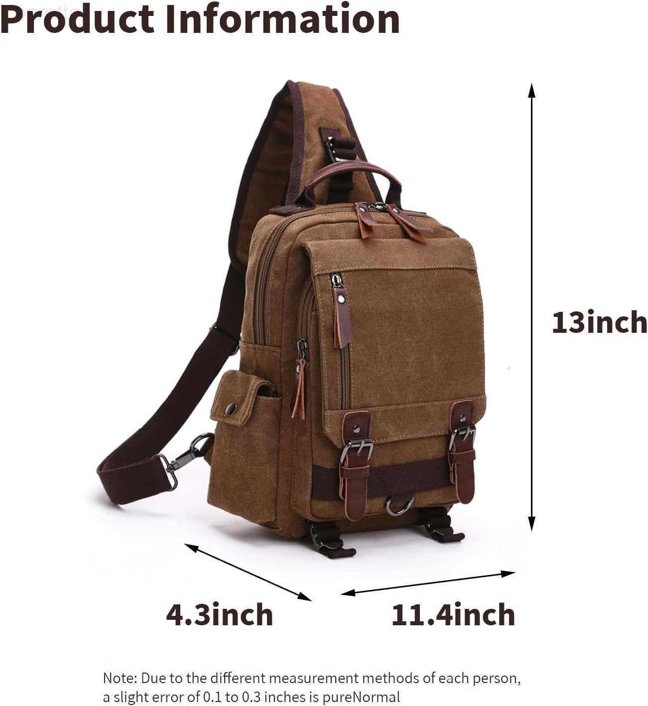 Cross Body Messenger Bag Shoulder Sling Backpack Travel Rucksack Black Z250909
