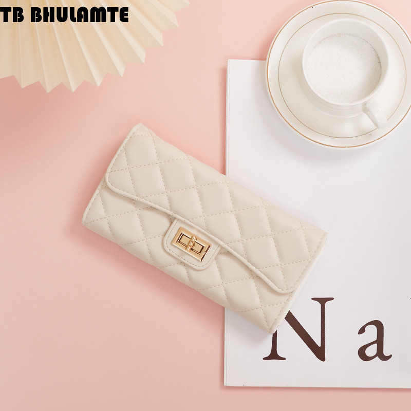 TB BHULAMTE Designer Wallet Cross-border Quilted Women's Wallet Long Style 70% Off PU Luxury Bag Leather Clutch Large Capacity Coin Purse Simple 