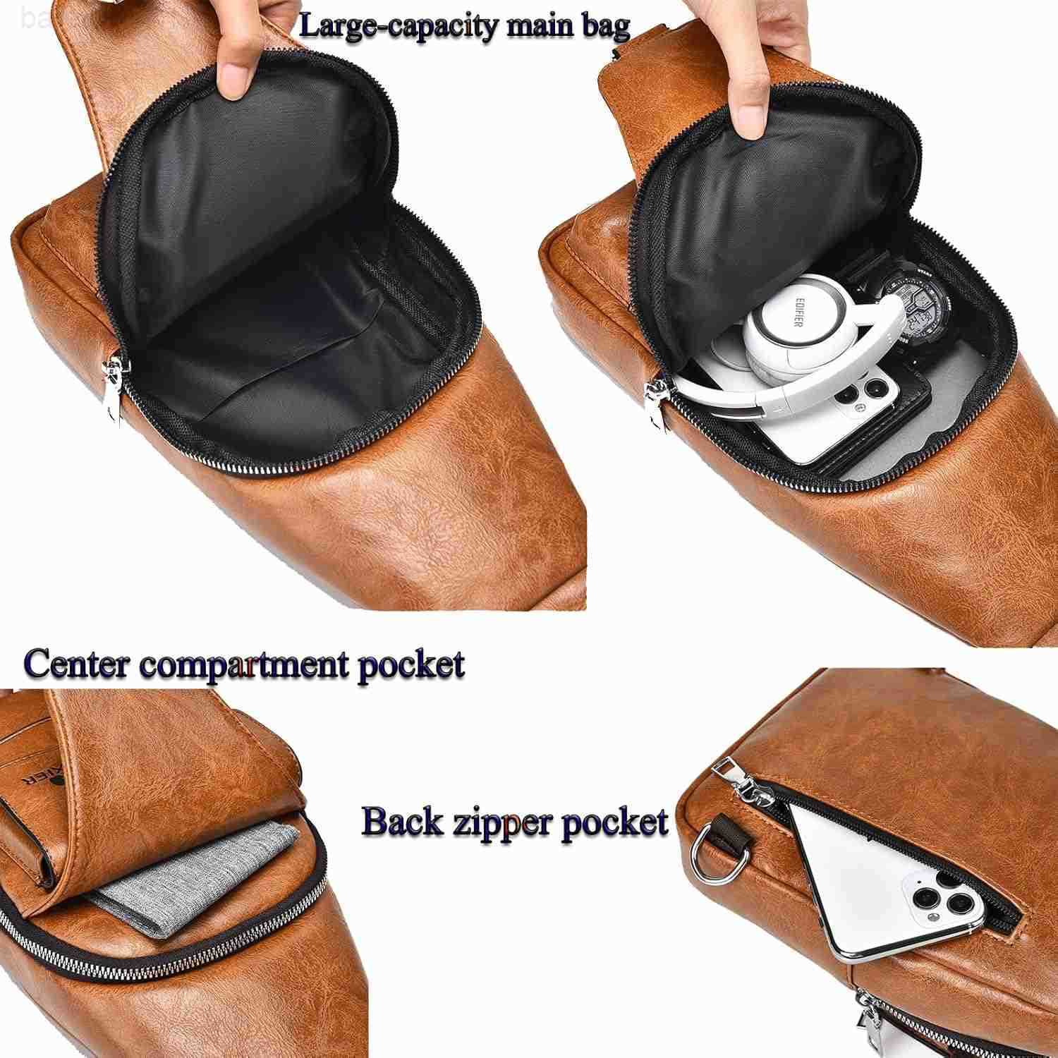 Bag for Men Crossbody Chest Bag Over the Shoulder Purse Casual Sling Backpack for Travel Hiking Cycling Z250910