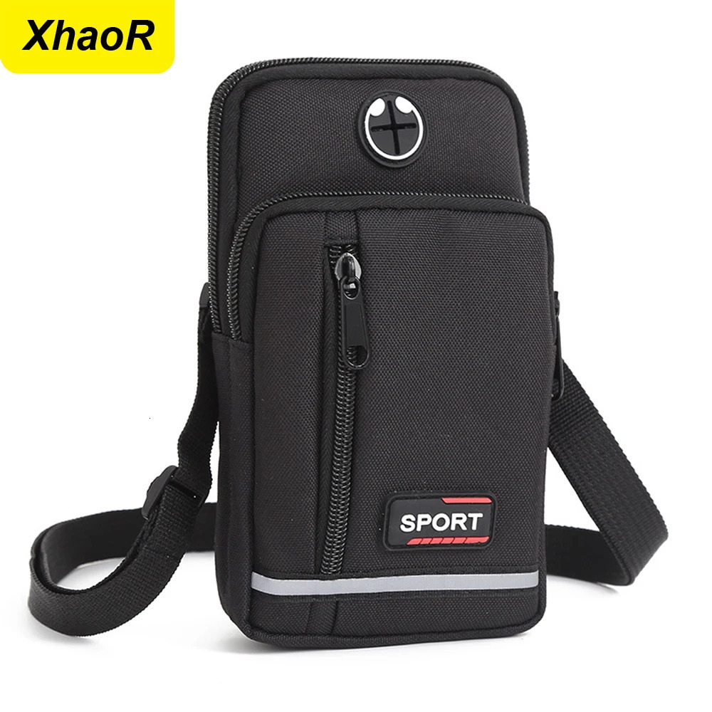 Universal Mens Sports Leisure Mobile Phone Waist Bag Vertical Doublelayer Single Shoulder Crossbody Coin Purse 250908
