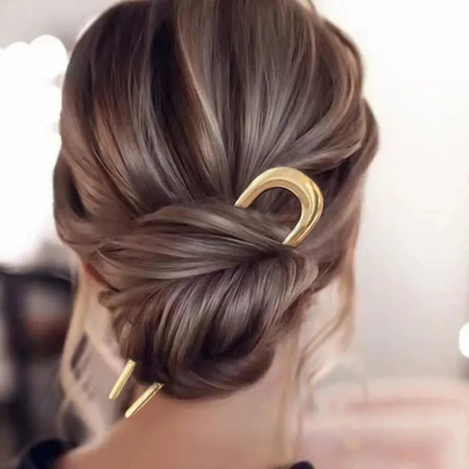 Simple U Shaped Hairpin Metal Hair Sticks French Clips Pins Fashionable Jewelry Accessories for Women Wholesale 250909