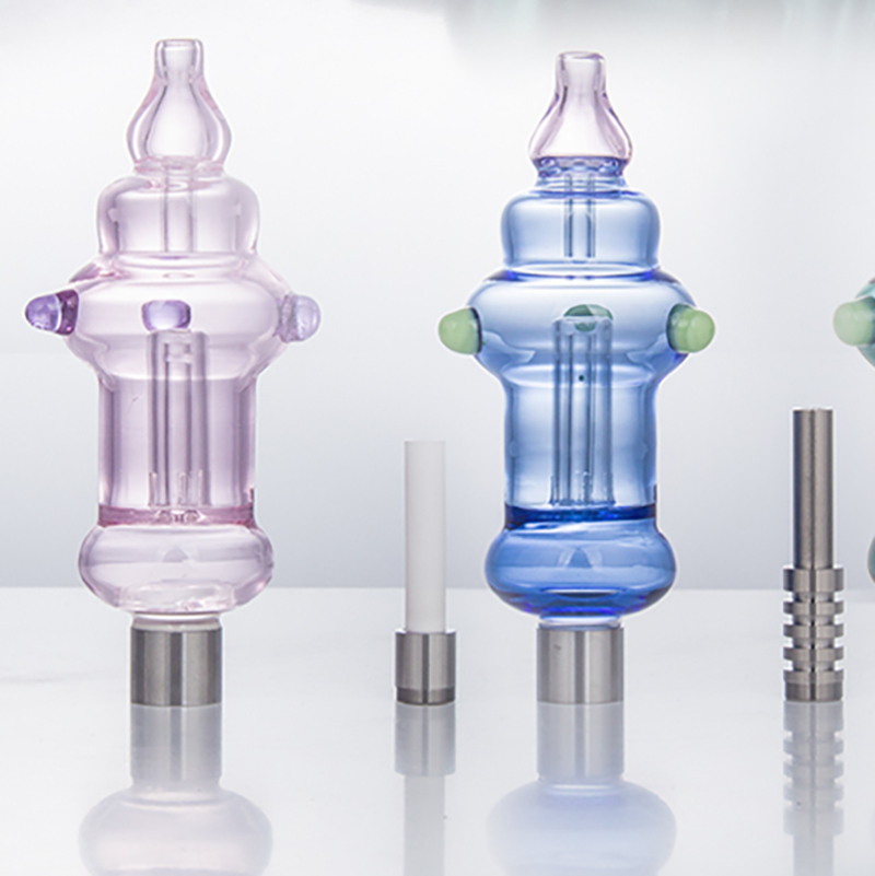 Glassvape666 NC102 OD 30mm Nectar Collector 510 Titanium Ceramic Quartz Nail Colorful Spill-Proof Pro Nectar Collectors