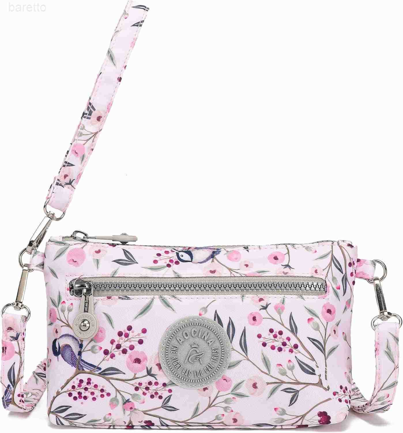 Printed Wristlet Wallet for Women Small Crossbody Purse Nylon Clutch Bag with Card Slots MultiPockets Z250909