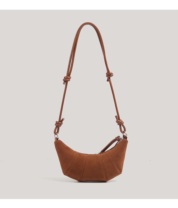 Retro matte dumpling bag popular women's crossbody bag commuting horn bag autumn new women's shoulder design bag designer bag