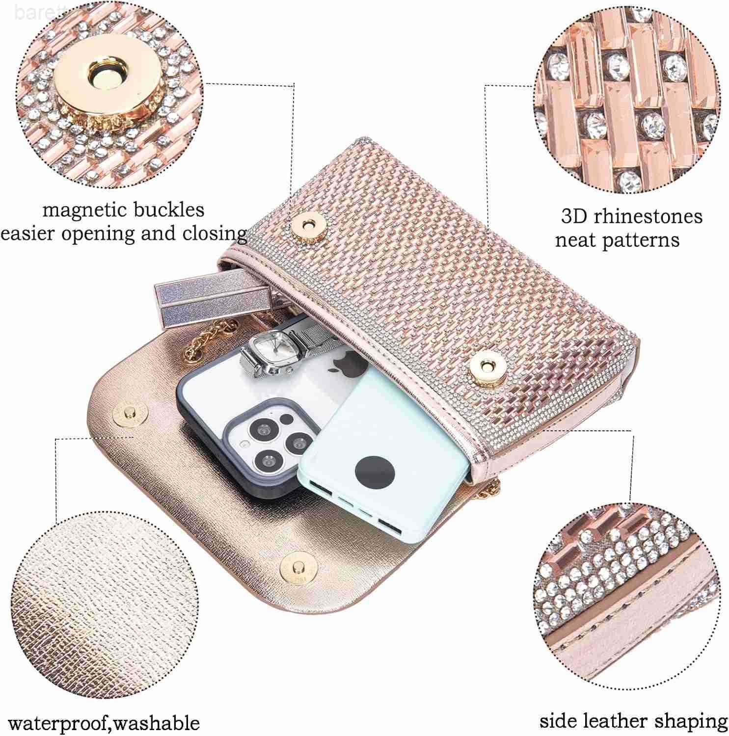 Bags Crossbody Bag Purses Handbags Crystals Rhinestone Evening Bag for Women Clutch Purse with Chain Z250909