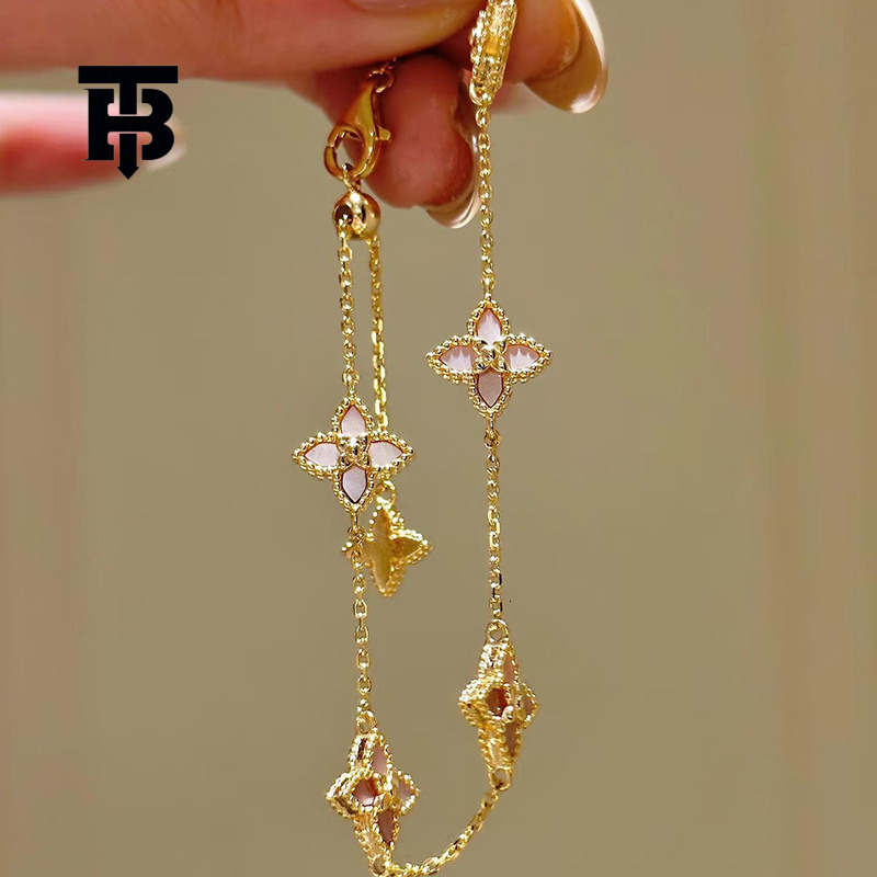 TB BHULAMTE Free Shipping New Designer Accessories Beimu Petal Pendant Bracelet Palace Style Bracelet Exquisite Light Luxury High End Feeling Jewelry 