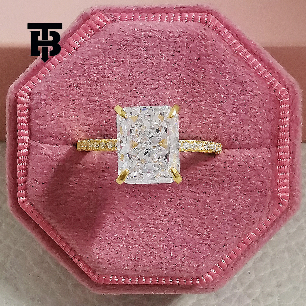 TB BHULAMTE Free Shipping New Designer Accessories Cross-border Ice Flower Cut Light Luxury Style Niche High-end Design Ring For Women