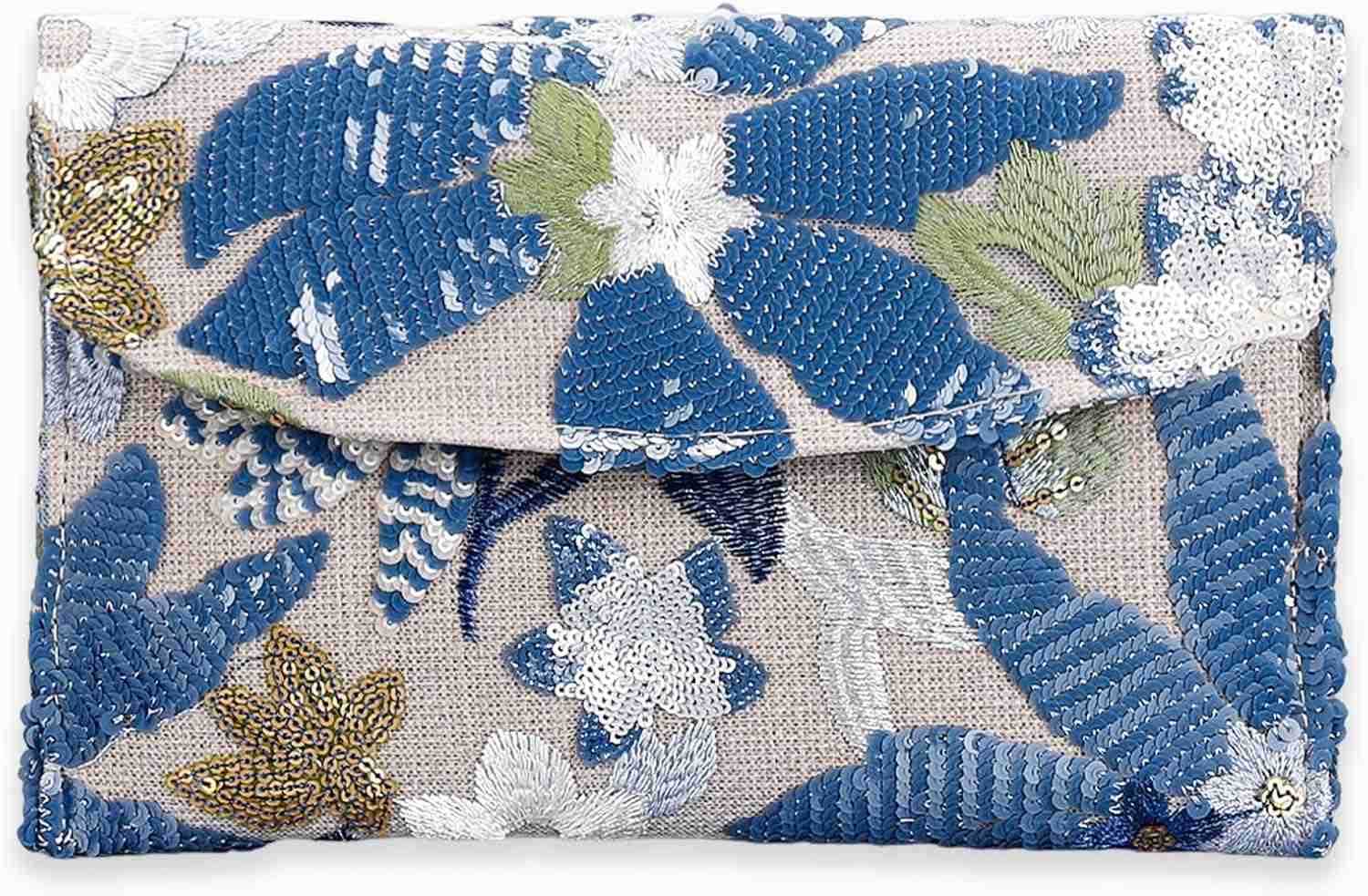Floral Embroidery Sequin Evening Clutch Bags Party Purses Beaded bags Z25909