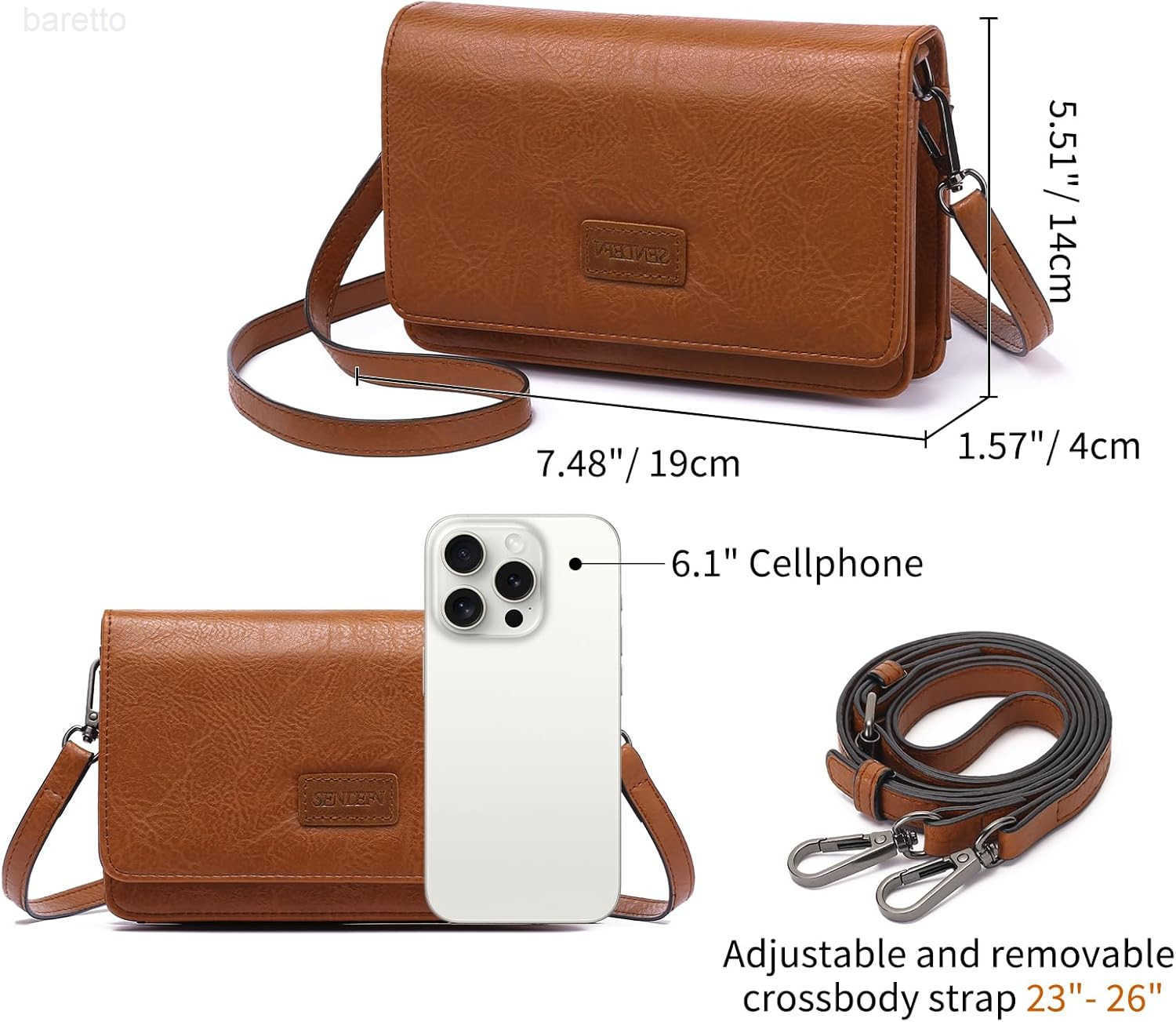 Small Crossbody Bags for Women Leather Cell Phone Purse Wallet with ID window and Card Slots Z250909