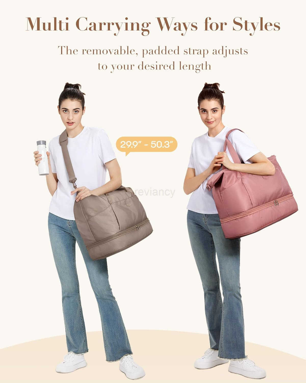 Weekender Bag for Women Foldie Travel Bag Expandable with Shoes Compartment Travel Duffel 50L Carry on Overnight GymY260116