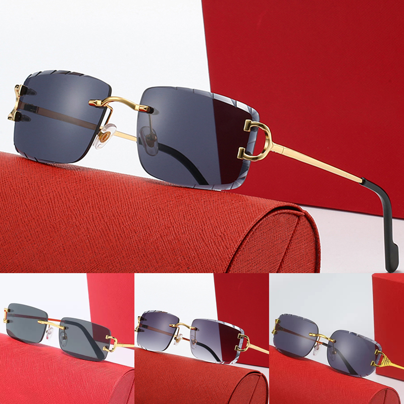 designer sunglasses mens women classic Frameless Water buffalo horn mirror sun glasses UV400 protection eye glasses