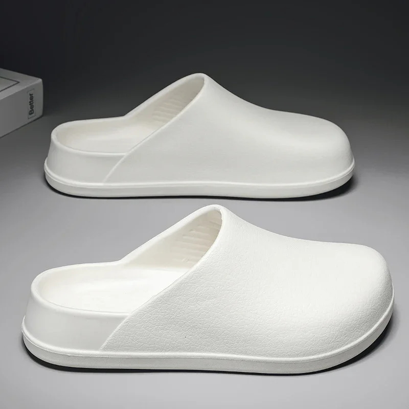 Mens Kitchen Chef Shoes Waterproof Garden Clogs Closed Toe Half Shoes Rubber Slippers Restaurant el Working Summer Beach 250908 - view 3