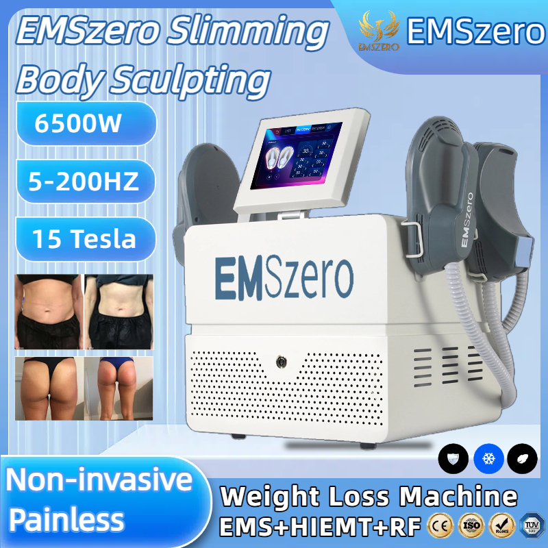 EMSzero HIEMT RF Electro Magnetic Stimulation Body Sculpting And Muscle Building Machine 2/4/5 Handles 6500W 200HZ 15Tesla Body Fat Burning Slimming M
