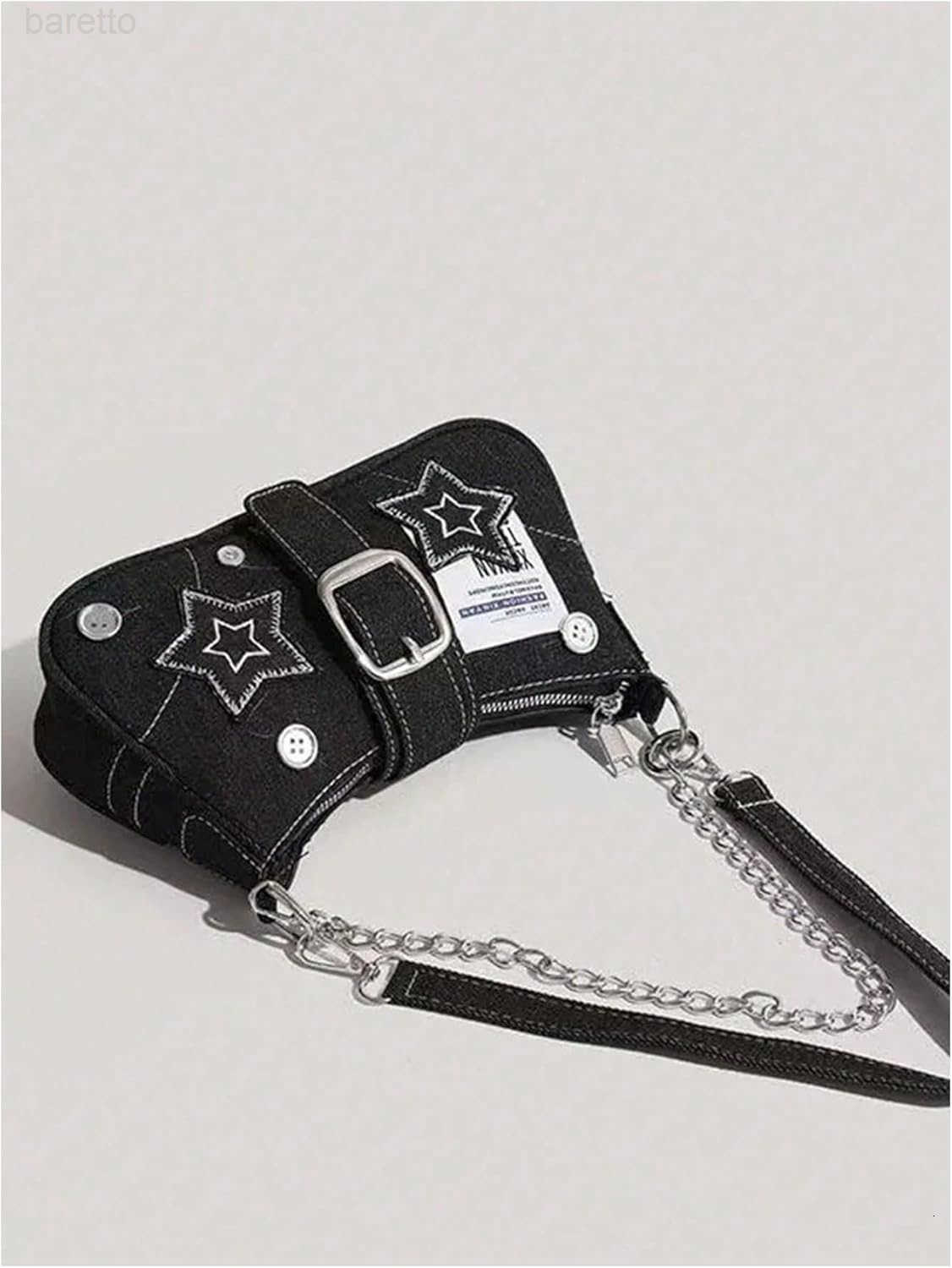 Womens Star Chain Single Strap Buckle Y2K Shoulder Bags Medium Handbags Z250909