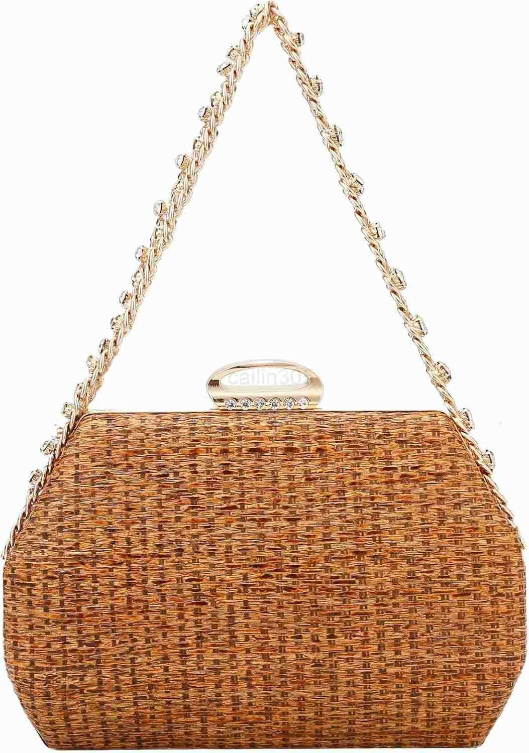 Purses for Women Summer Trendy Rattan Beach Bags Wicker Woven Party Wedding Evening Handbags Z25909