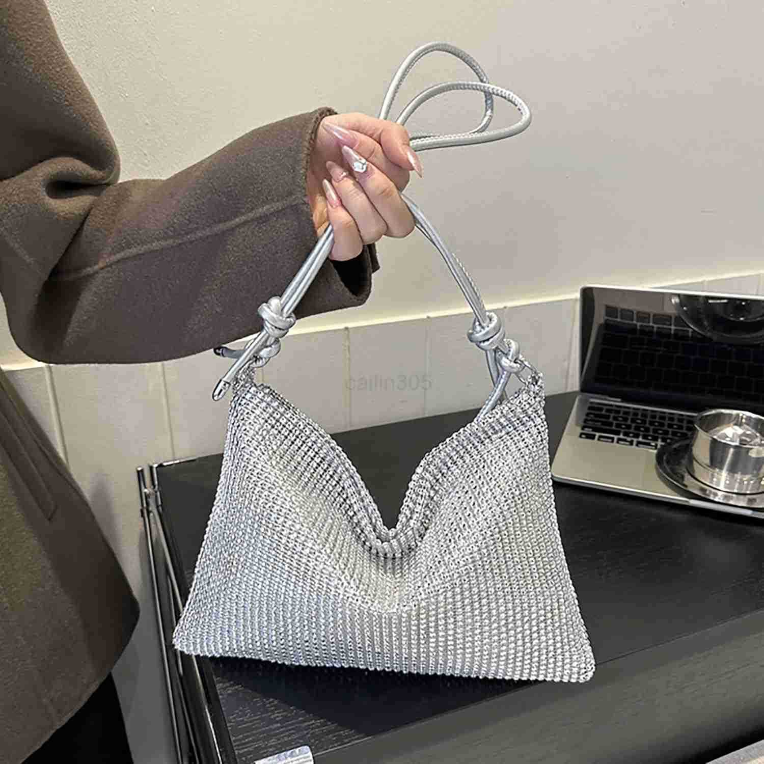 Rhinestone Clutch Purse for Women Sparkly Evening Shoulder BagWedding Bling Crossbody Handbag Z25909