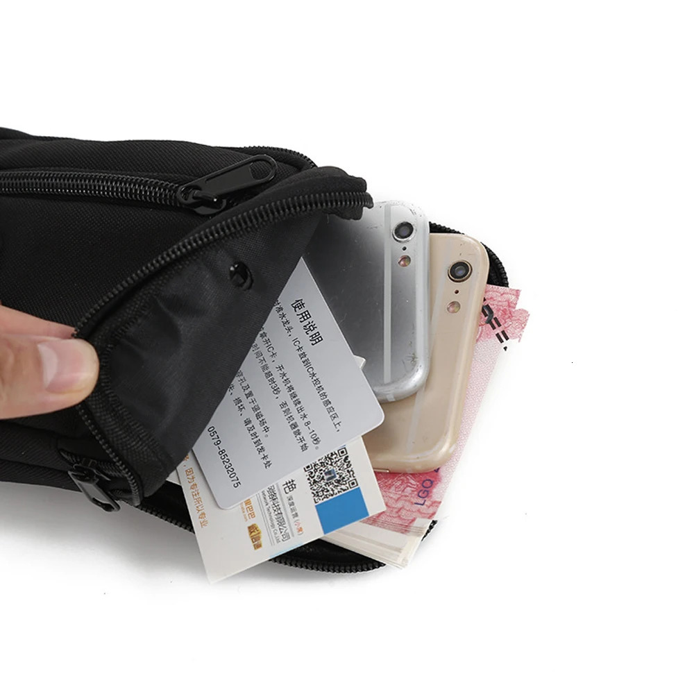 Universal Mens Sports Leisure Mobile Phone Waist Bag Vertical Doublelayer Single Shoulder Crossbody Coin Purse 250908