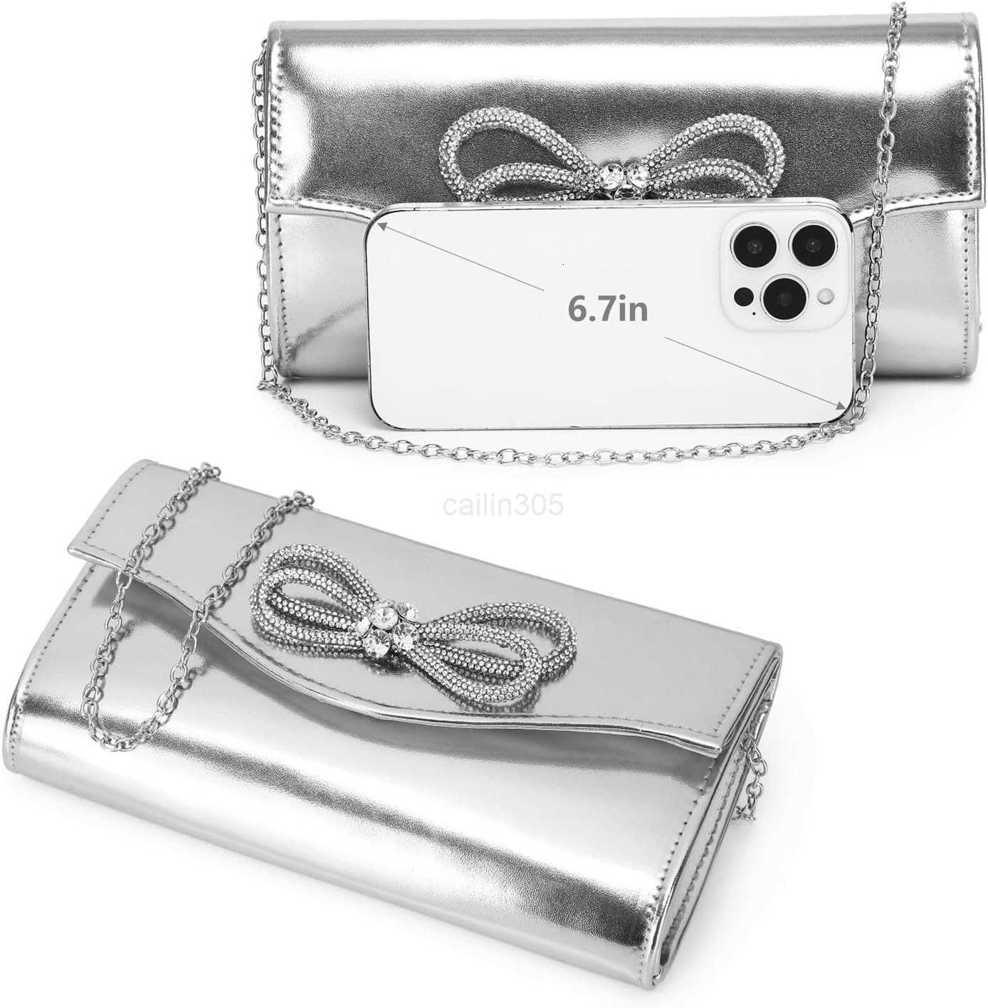 Evening Clutch Purses for Women Formal Party Clutch Bags Cocktail Prom Shoulder Handbags Shiny Crystal Bow Flap Purses Z25909