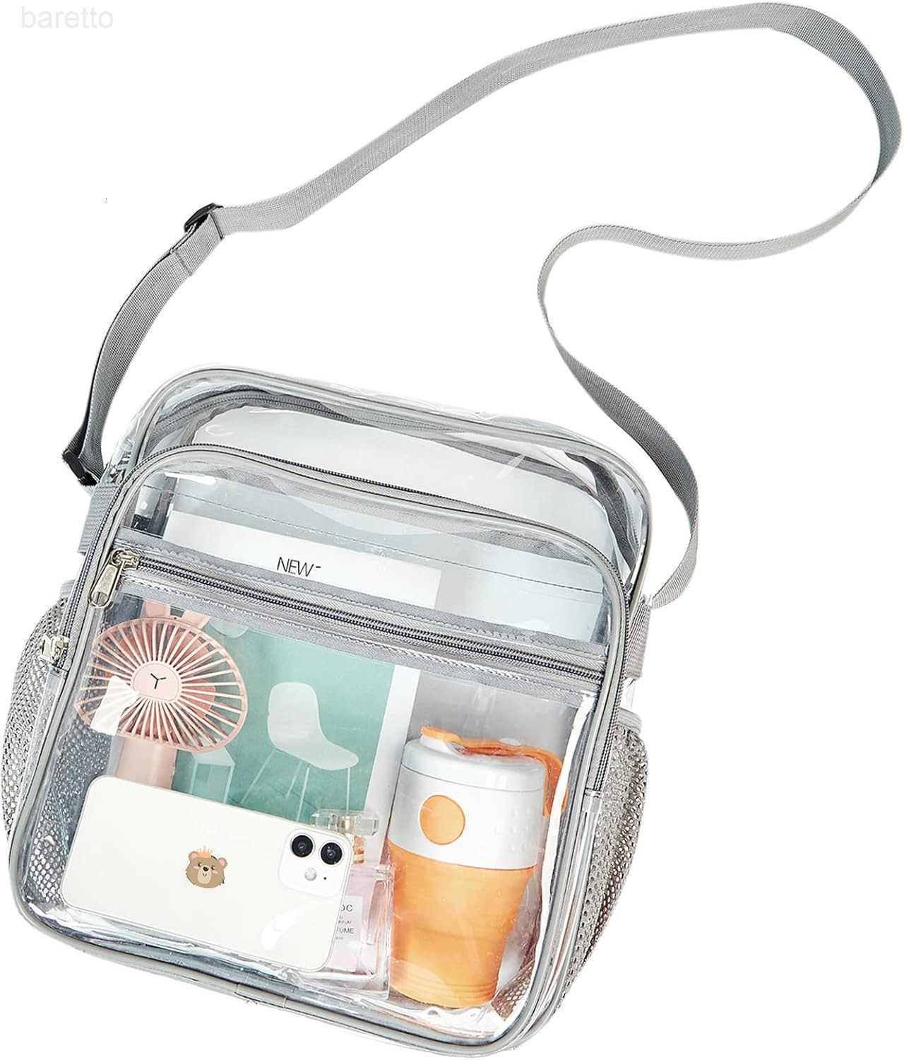 Bag Stadium Approved Clear Crossbody Messenger Shoulder Bag with Adjustable Strap for Concerts Sports Events Z250909