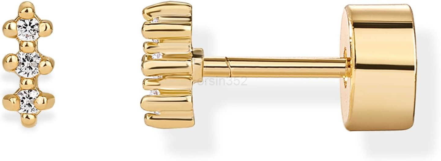 14K Gold Plated Sterling Silver Posts Mini Stud Flat Back Earrings for Women Helix Cartilage Piercing Jewelry Dainty Pearl Star Cluster Cubic Zirconia