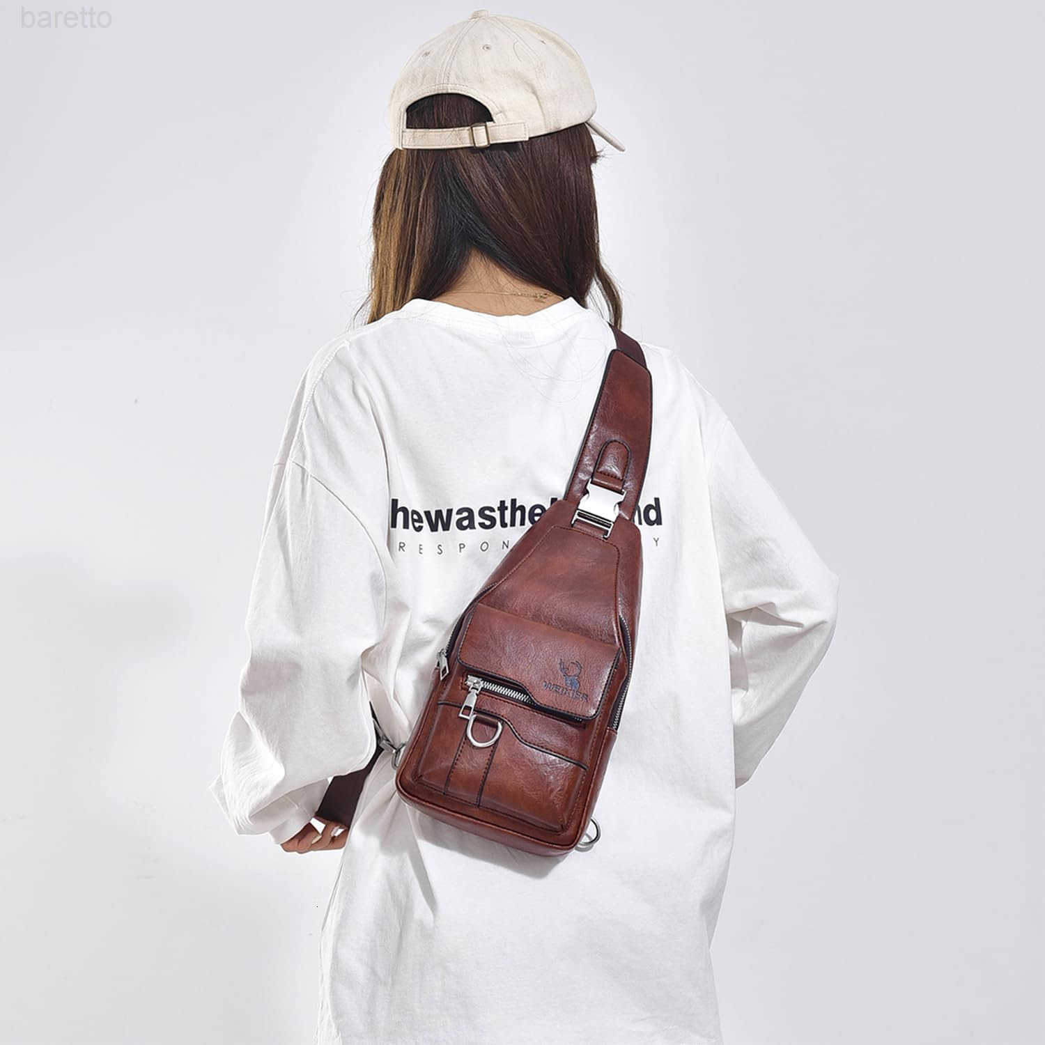 Bag for Men Crossbody Chest Bag Over the Shoulder Purse Casual Sling Backpack for Travel Hiking Cycling Z250910