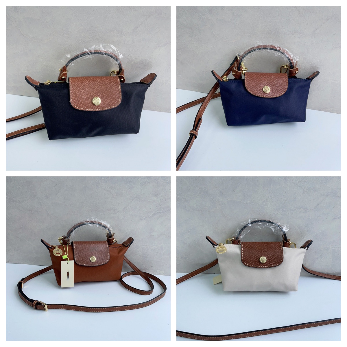 Long Designer Bag Mini Hobos Bag Short Handle Button Zipper Open and Close Canvas Patchwork Leather Trim Strap Lightweight Durable Clutch Bag Crossbody Bag 002