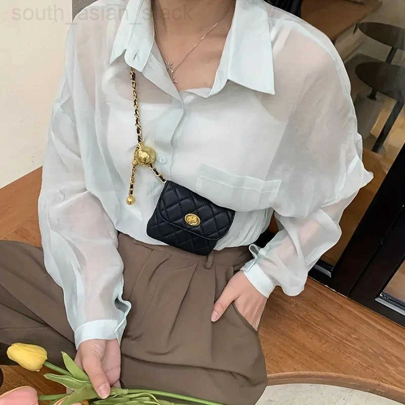 Elegant Leather Chain Belt Bag For Women Crossbody Waist Purse Fanny Pack Evening Clutch Mini Handbag Detachable Soft Leather Z250909