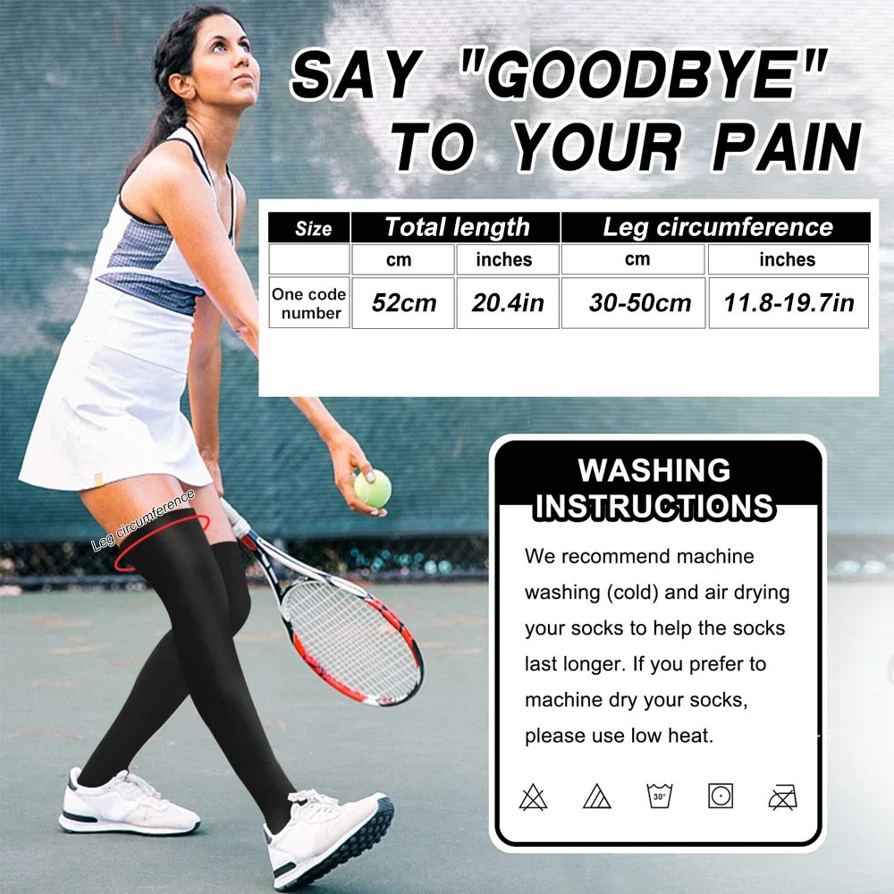 1Pair 2030 mmHg Compression Stockings for Women Men Thigh High Socks Graduated Support Varicose VeinsEdema Flight 250908