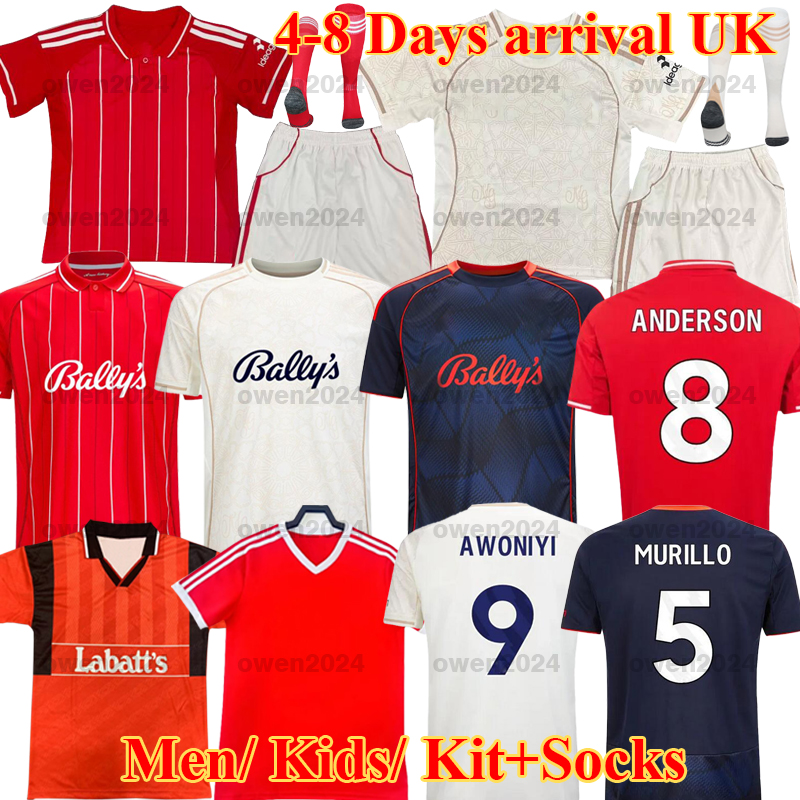 2025 2026 GIBBS WHITE Soccer Jerseys GRABBAN 25 26 Men kids Nottinghams Home Kit Forest Awoniyi AMEOBI HUDSON ODOI away 3rd Football Shirts16-4XL
