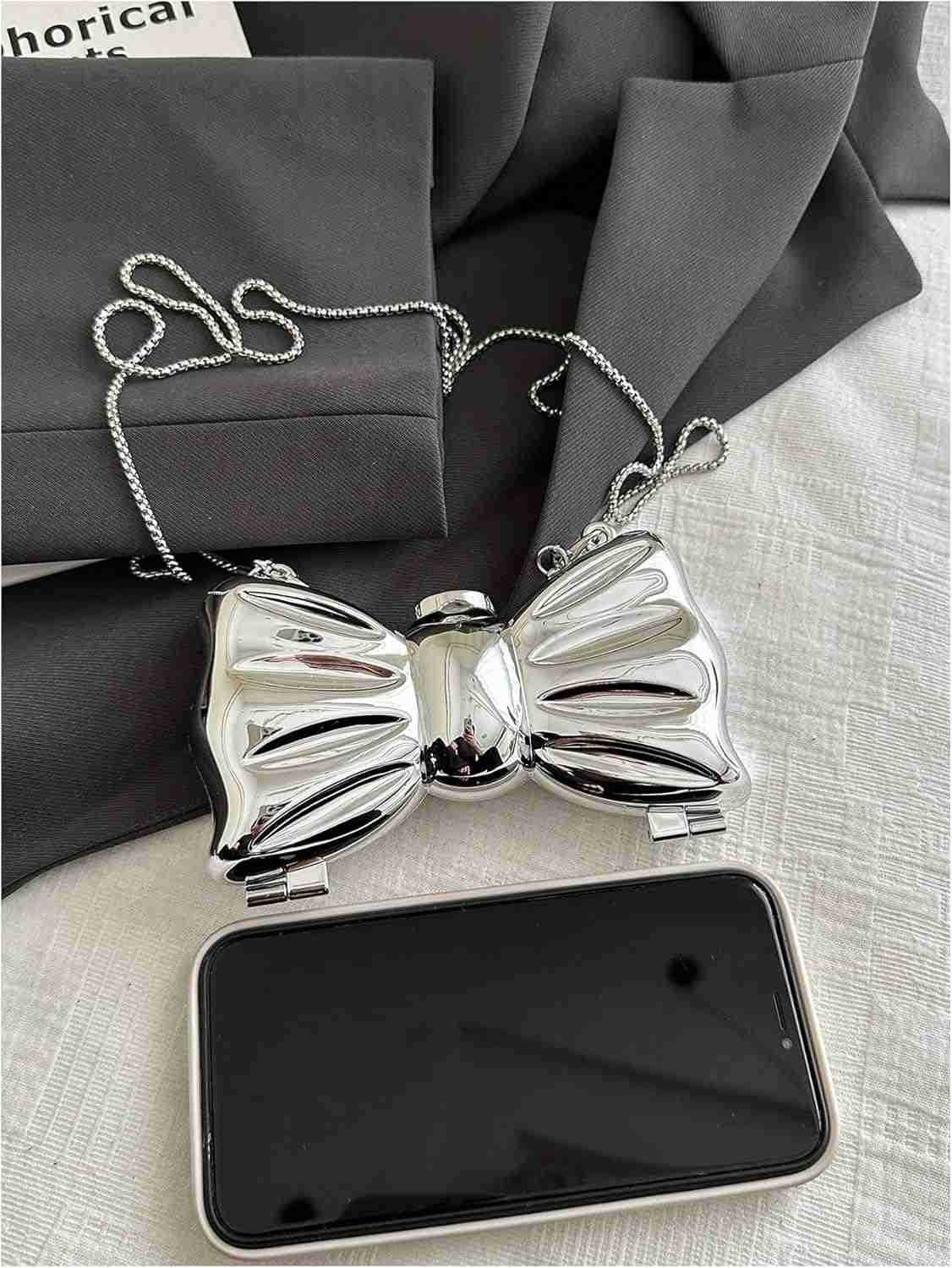 Womens Bow Purse Mini Crossbody Evening Bag for Wedding Party Prom Z25909