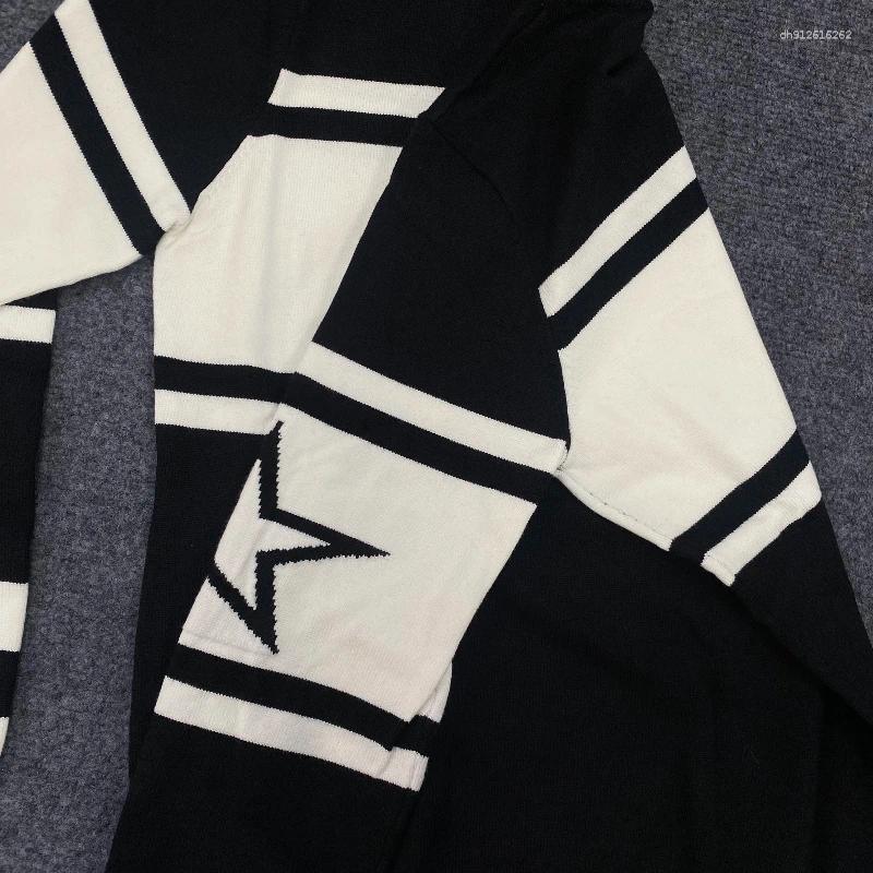 Designer Women's Knits Knitted High Neck Warm Sweater With A Design Sense Of Autumn And Winter Color Blocking Versatile Cotton Ins Style Pullover