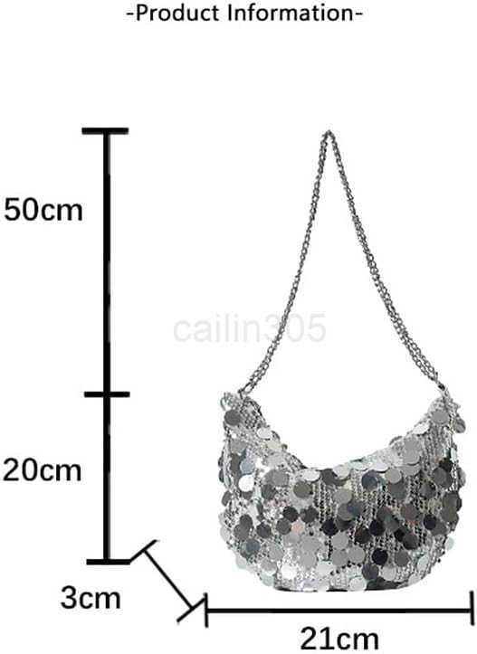 Womens Evening Handbag Large Sequin Evening Bag Purses for Women Glitter Sparkly Handbag with Link Chain for Party Z25909