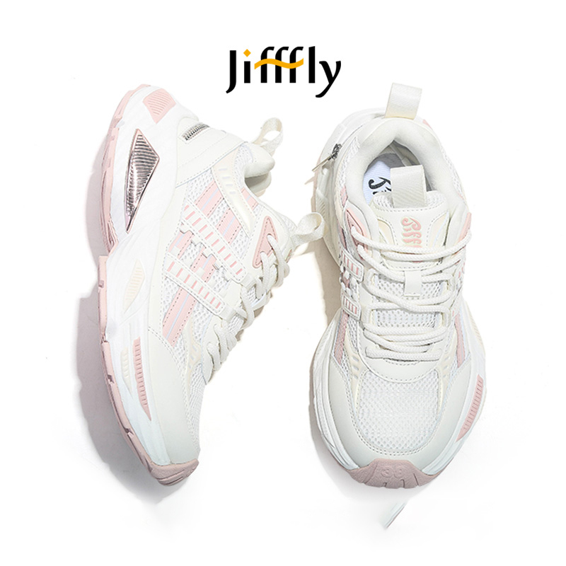 Jifffly free shipping designer shoes Autumn and winter new mesh breathable sports shoes thick sole height increasing vintage casual shoes