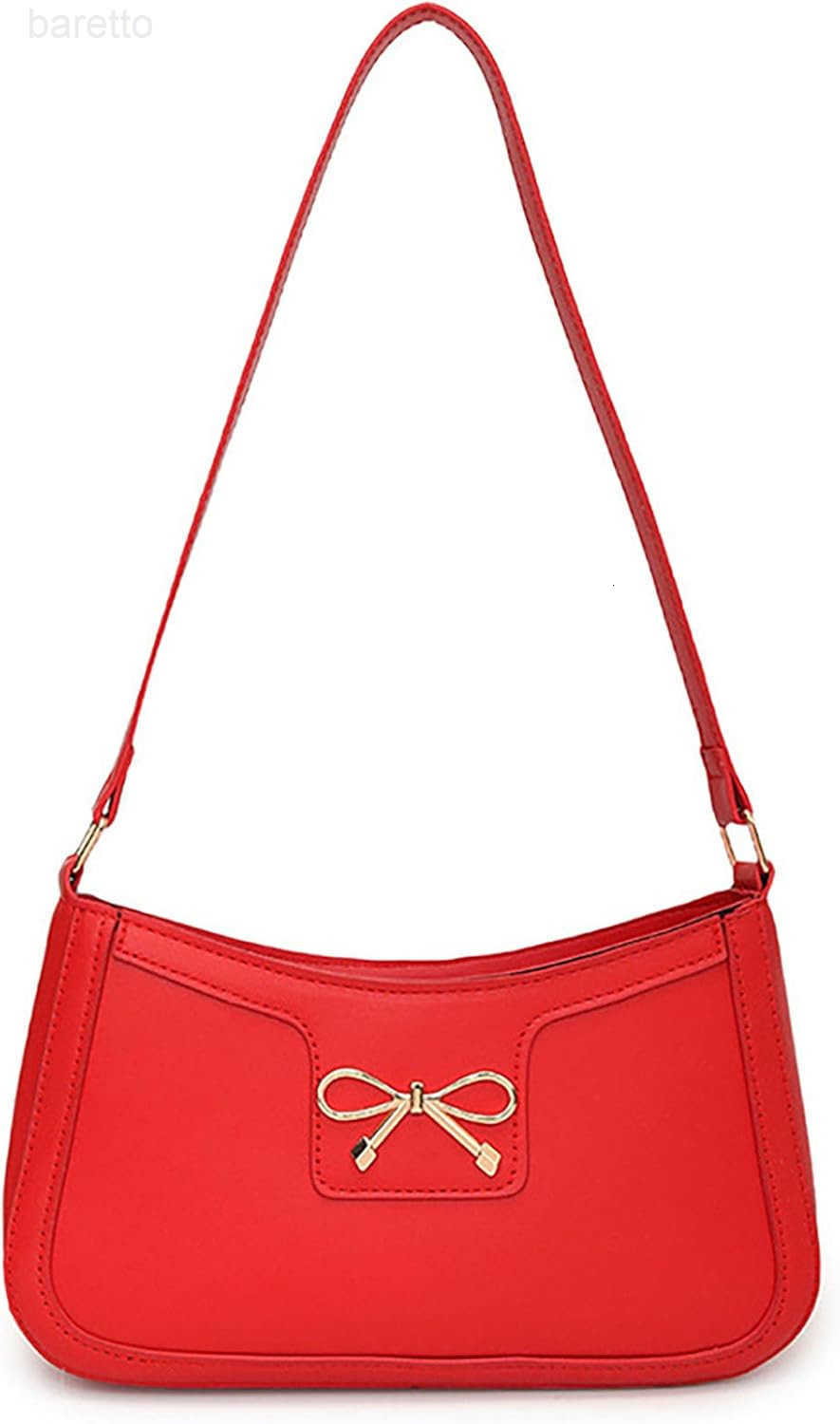 Small Shoulder Bag For WomenBow Shoulder Handbags Trendy Y2k PU Leather Purses Z250909
