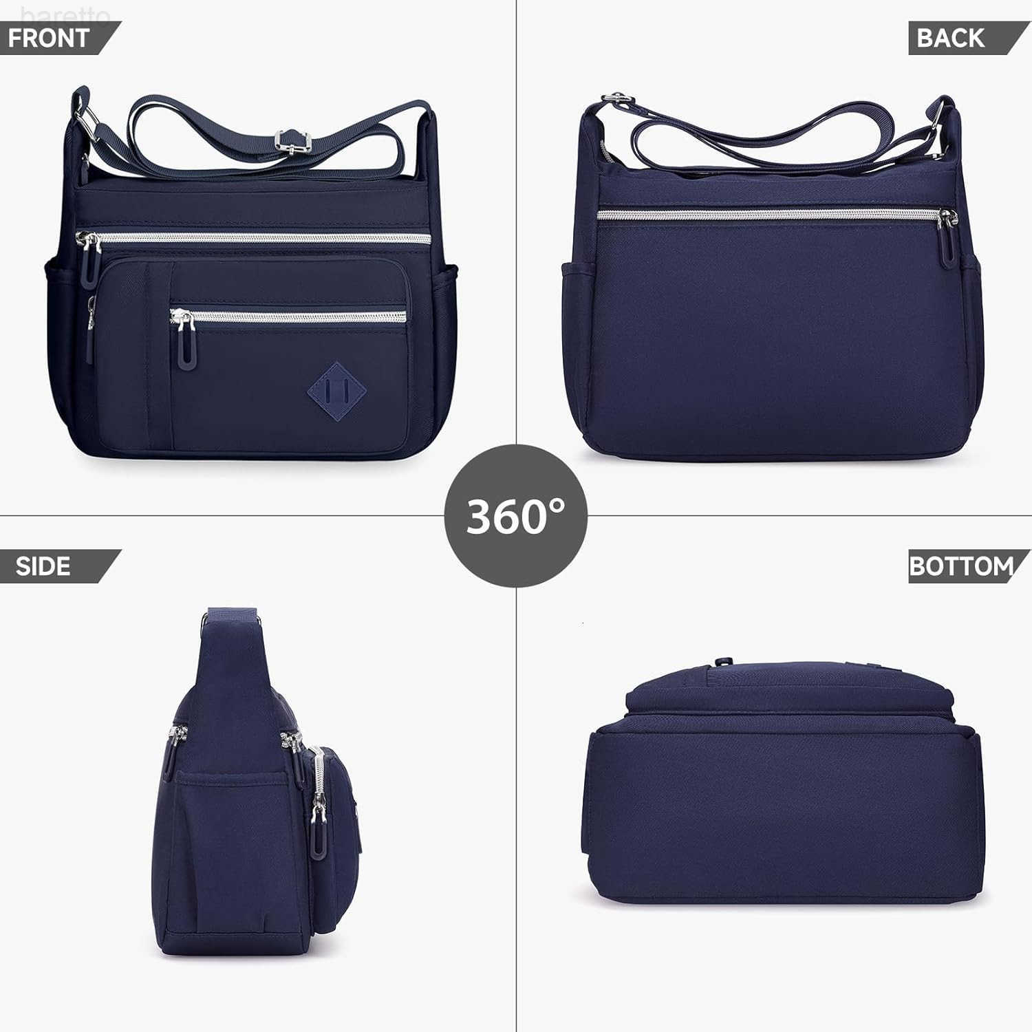 Bags for Women Nylon Waterproof Shoulder Purse Messenger Bag Ladies Multiple Pockets Bag for Travel Z250909