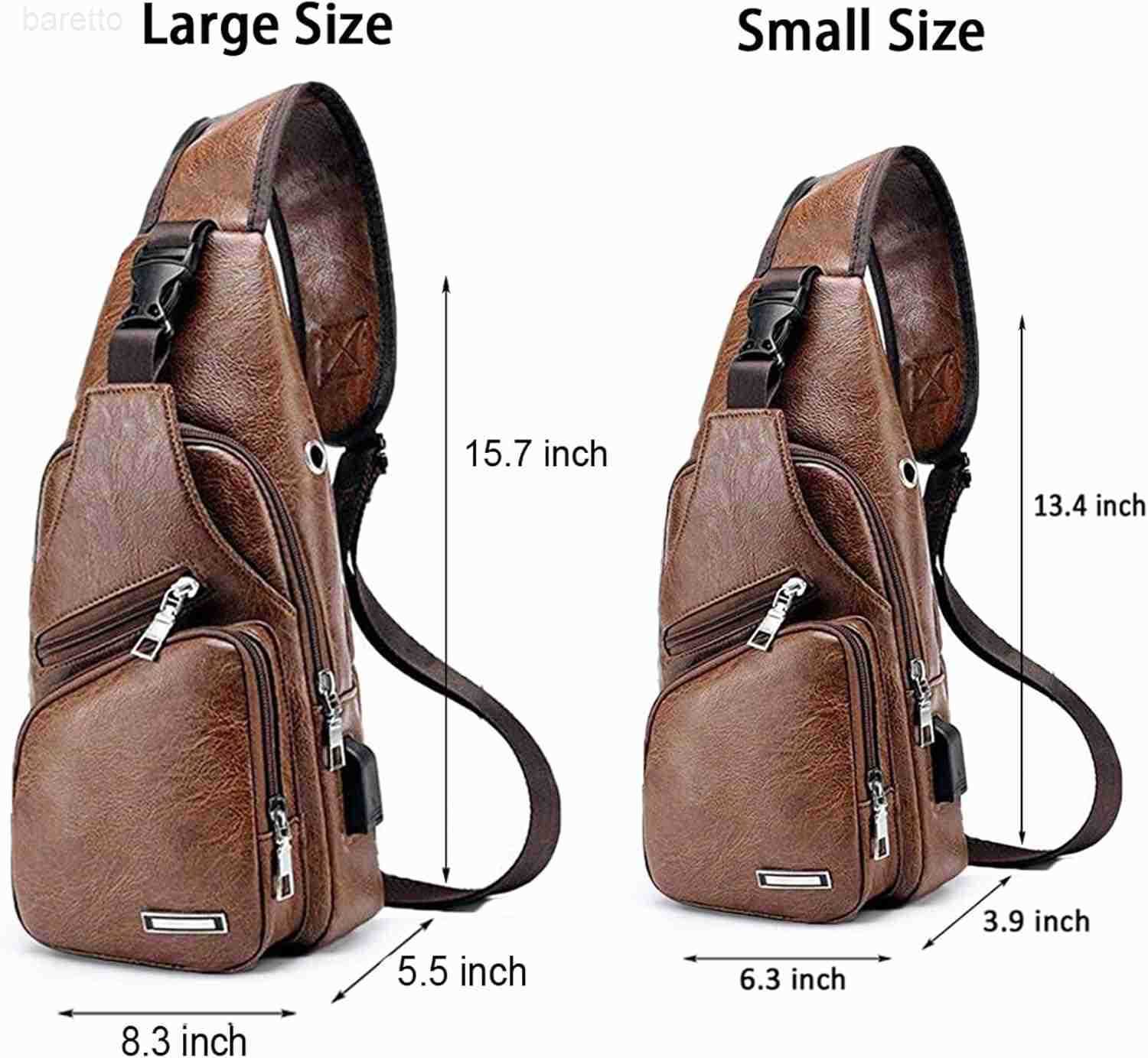 Rop Mens Sling Bag Small Chest Crossbody Shoulder Bag with USB Charging Port Z250910