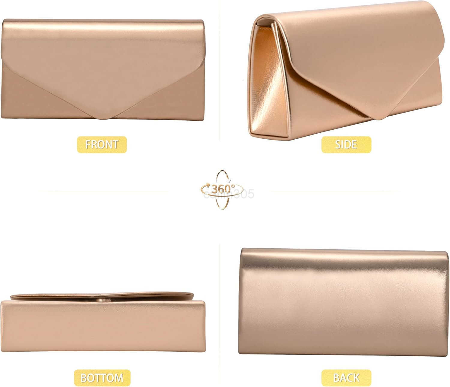 Envelope Clutch Purse for Women Vegan Leather Evening Bag with Chain Strap Wedding Cocktail Party Formal Handbag Z25909