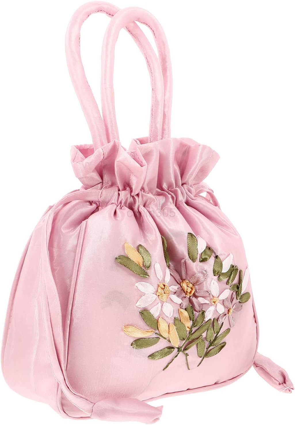 Floral Handbags Chinese Ethnic Bag Purse Drawstring Handbag Jewelry Coin Pouch for Women Wedding Bridal Pinks Z25909