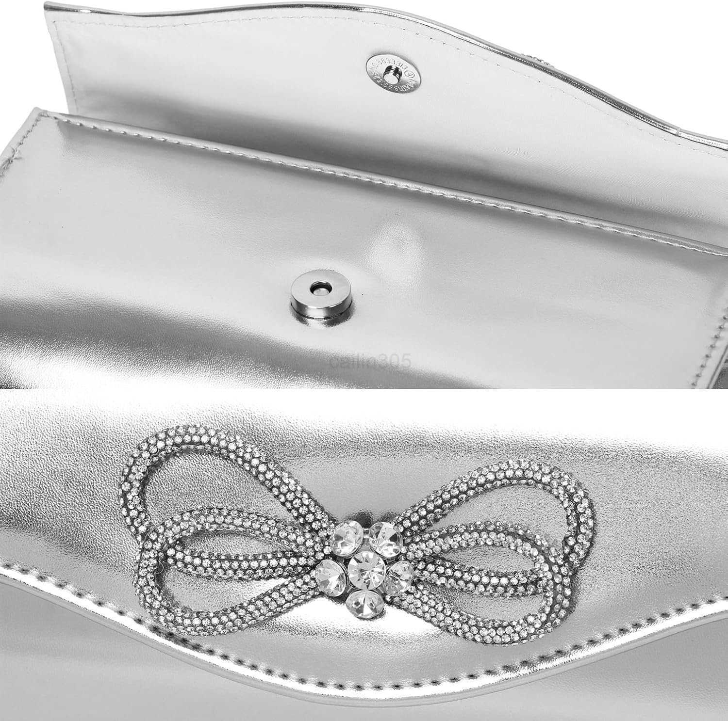 Evening Clutch Purses for Women Formal Party Clutch Bags Cocktail Prom Shoulder Handbags Shiny Crystal Bow Flap Purses Z25909