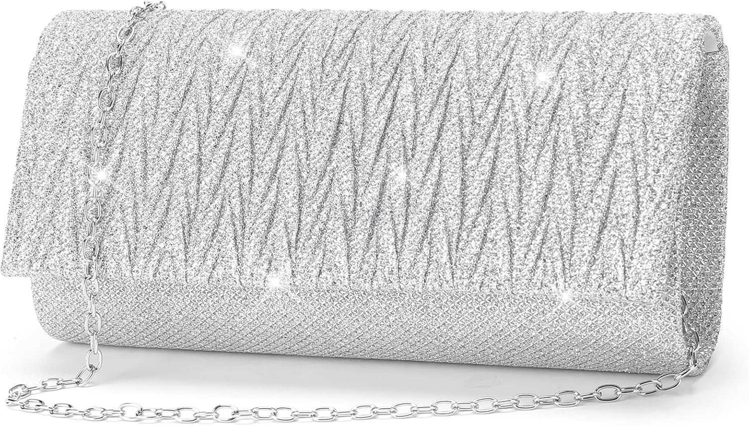 Purses for Women Evening Bag Elegant Pleated Satin Formal Handbag Simple Classy Purse Z25909