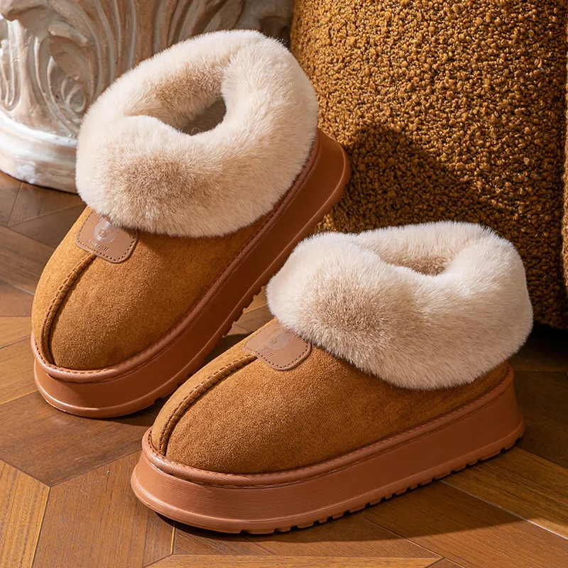 Cotton slippers for women winter snow boots home and indoor warmth with plush thick sole couple men 250915