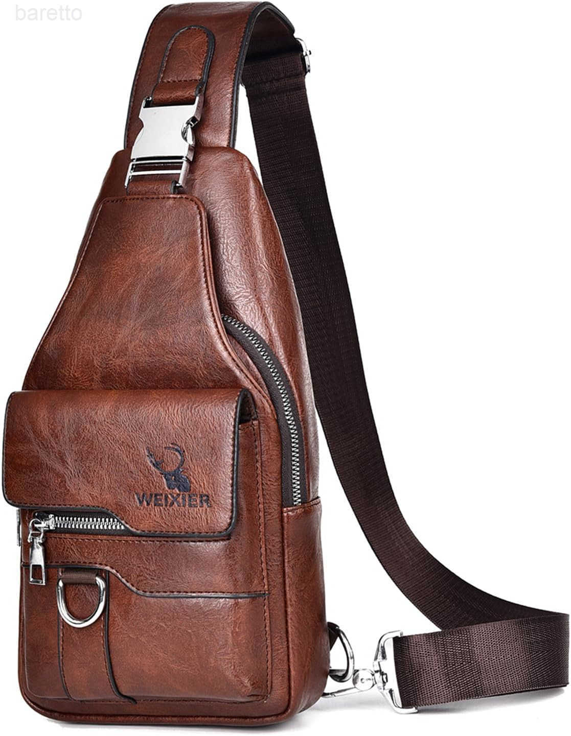 Bag for Men Crossbody Chest Bag Over the Shoulder Purse Casual Sling Backpack for Travel Hiking Cycling Z250910