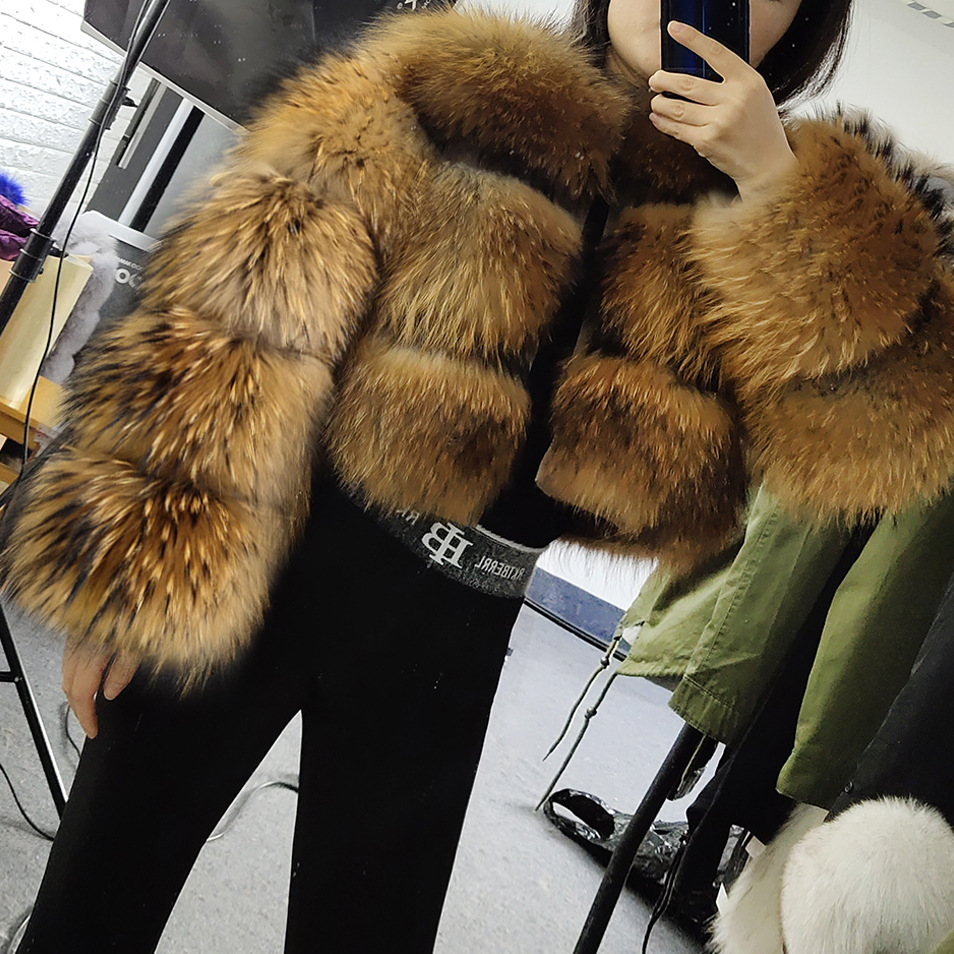2025 Super Hot Winter Women Luxury Thick Real Raccoon Coat Natural Fox Fur Jacket Plus Size Jackets Female Vestfaux fur coat women